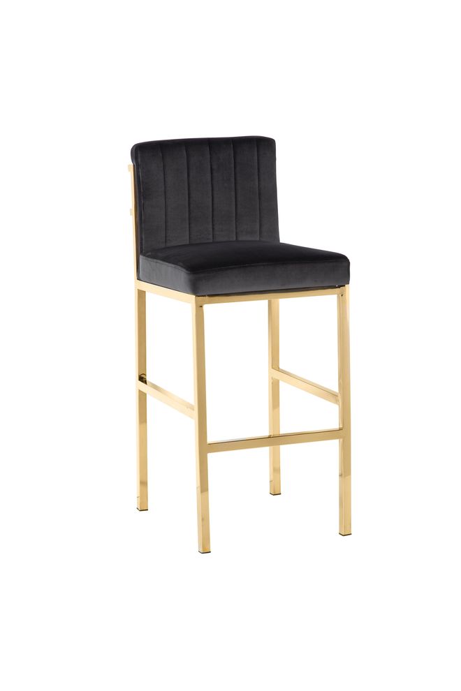 Bar stool in black velvet by Coaster