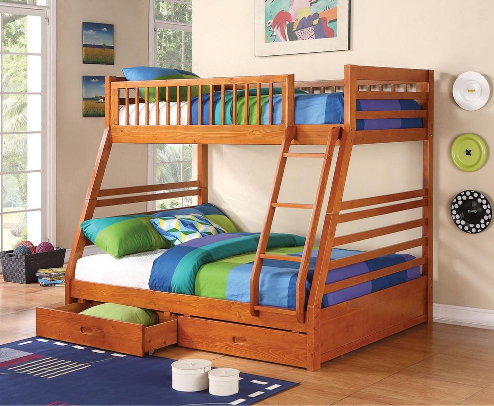 Ashton honey twin-over-full bunk bed by Coaster