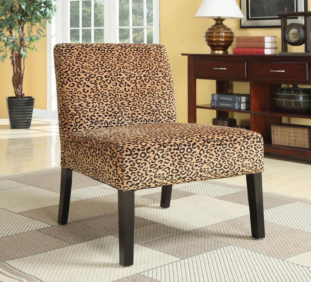 Leopard patterned accent chair by Coaster