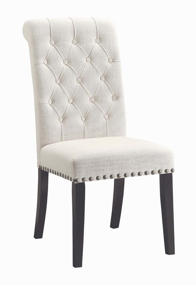 Parkins cream upholstered dining chair by Coaster