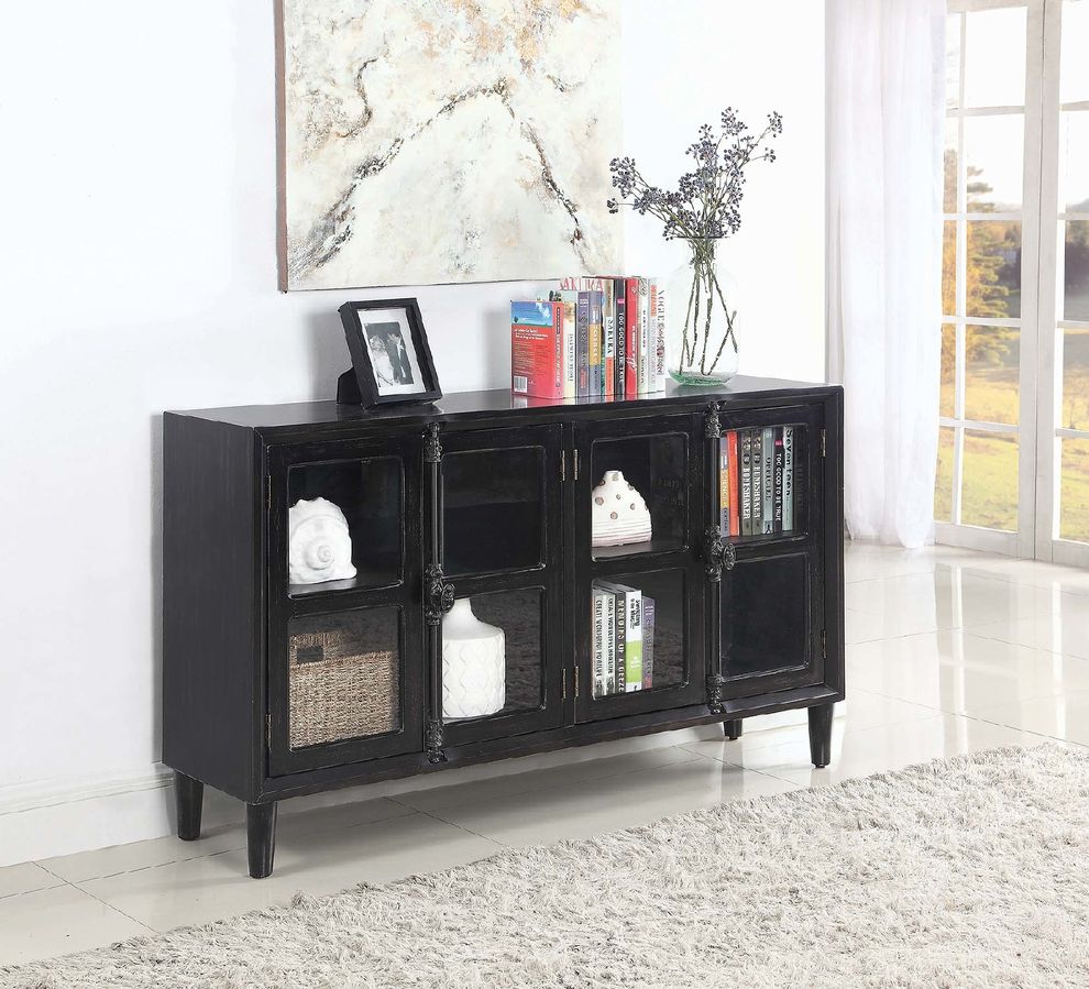 Transitional black accent cabinet / server / display by Coaster