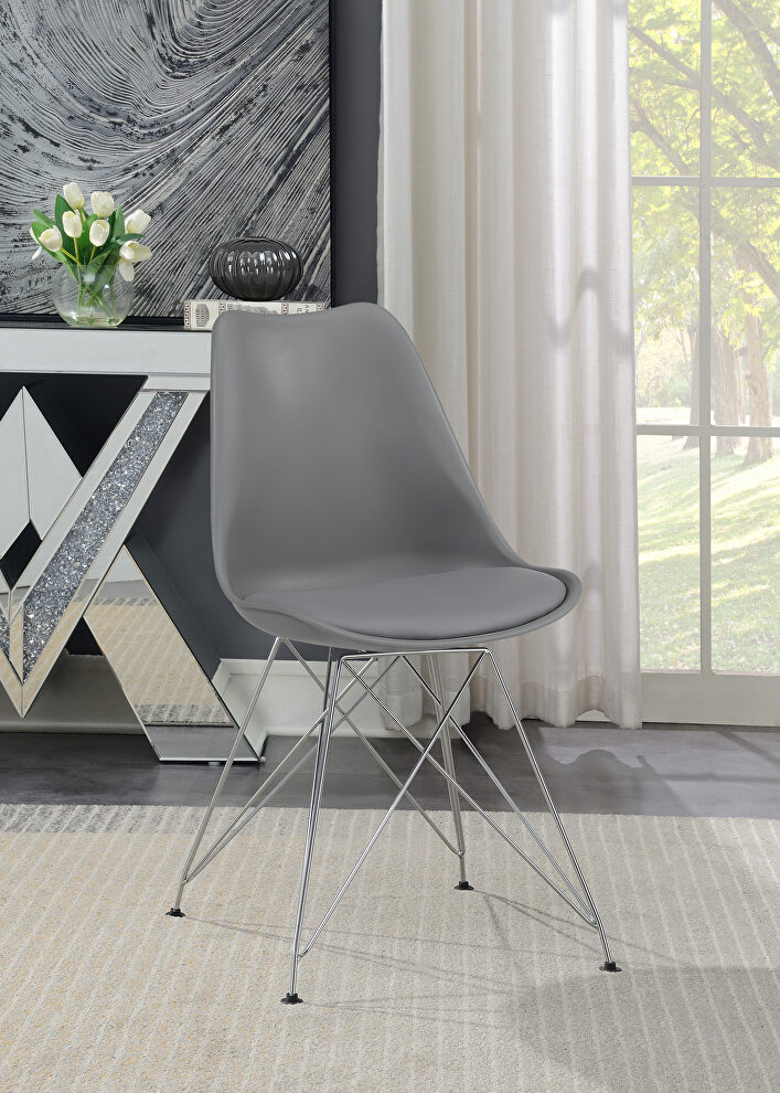 Gray fabric dining chair by Coaster