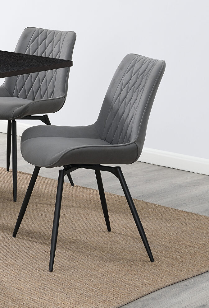 Swivel dining chair in gray by Coaster