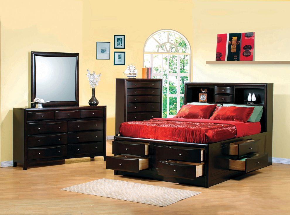 Bookcase style bed with underbed storage drawers by Coaster