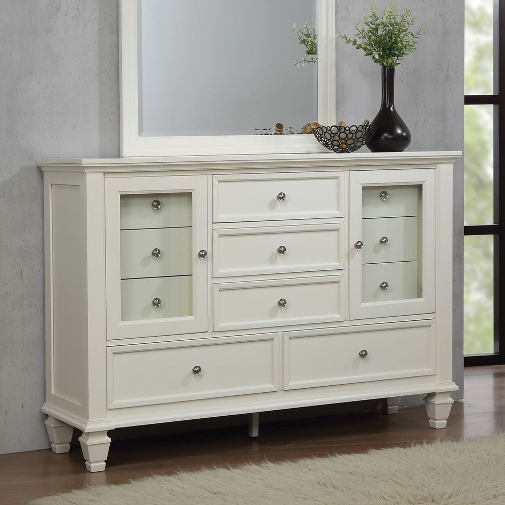 White casual style 11-drawer dresser by Coaster