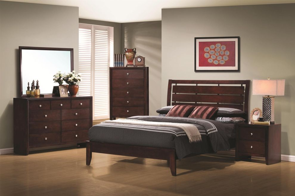 Modern designer brown bed in full size by Coaster