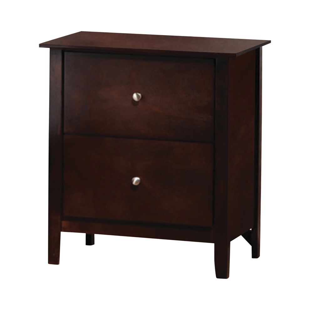 Cappuccino two-drawer nightstand by Coaster
