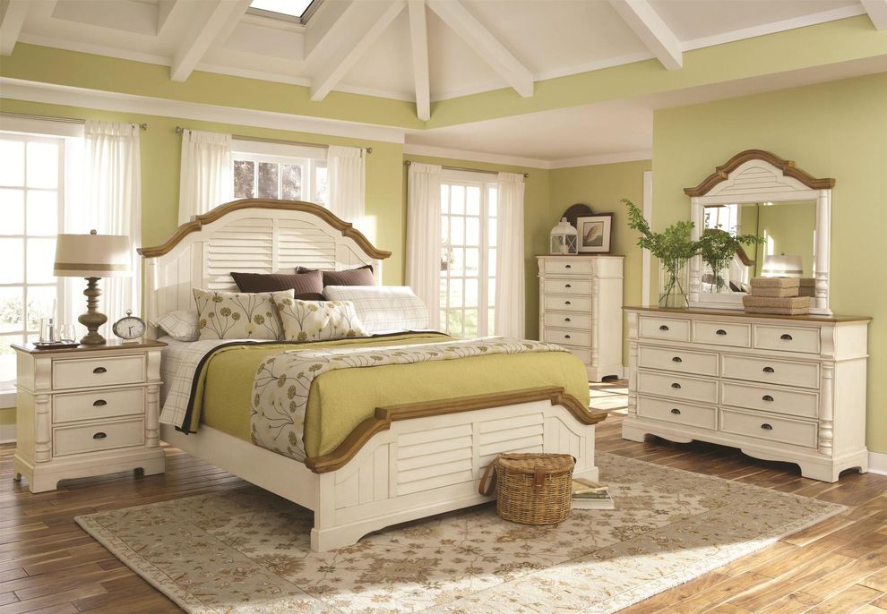 Panel king size bed with shutter detail by Coaster