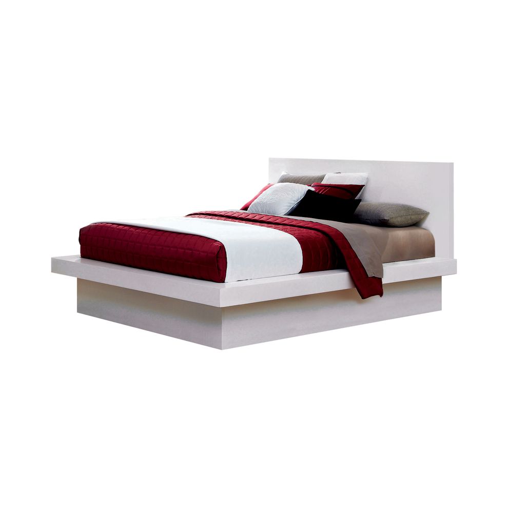 Pier bed with rail seating and lights in white by Coaster