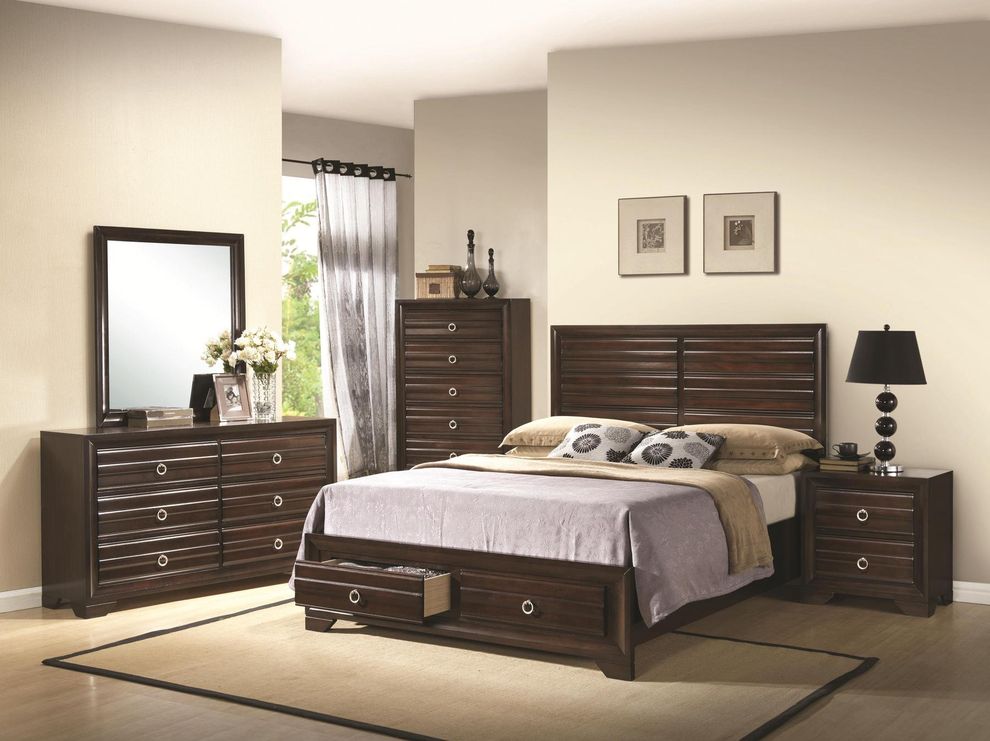 Casual style queen bed w/ underbed storage by Coaster