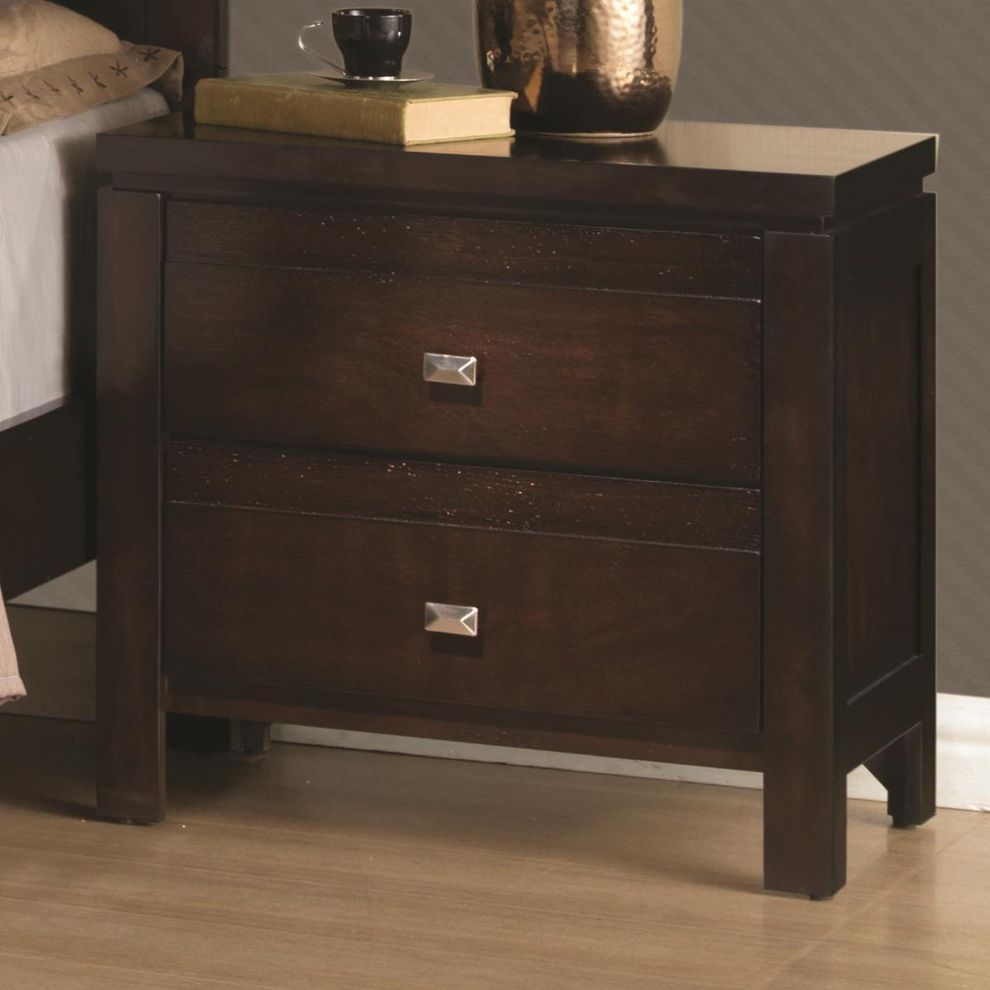 Cappuccino finish nightstand by Coaster