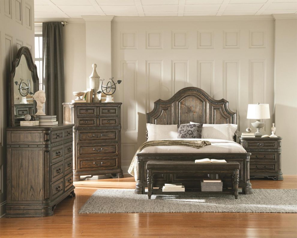 Antique style bedroom w/ wood accents by Coaster