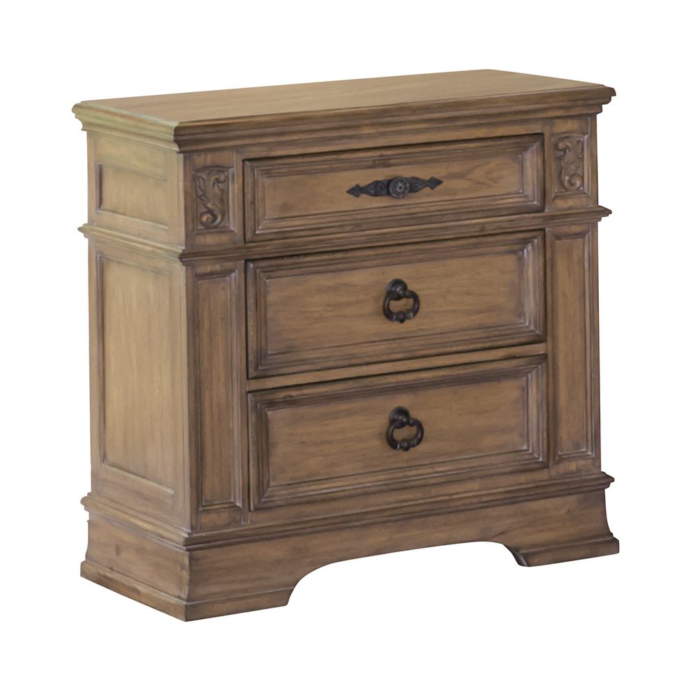 Traditional three-drawer nightstand by Coaster
