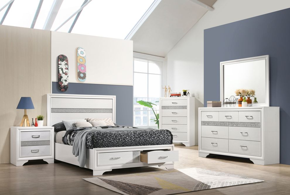 Сontemporary white full storage bed by Coaster