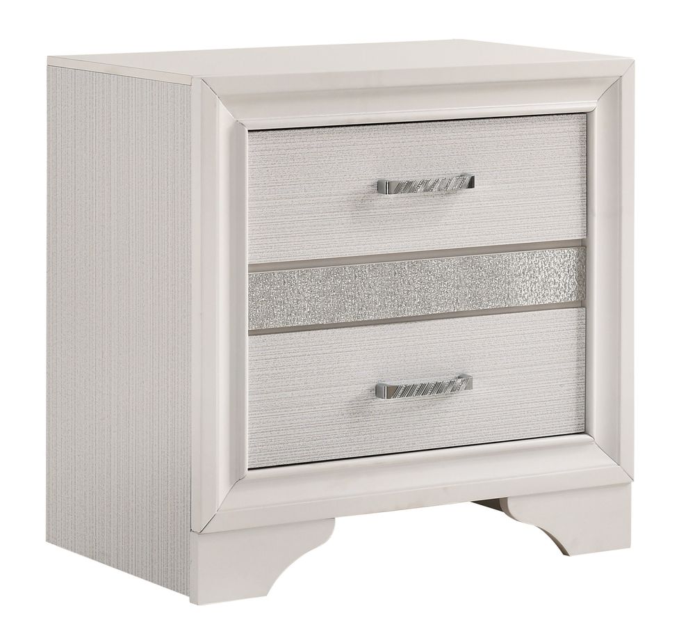 Modern two-drawer nightstand with hidden jewelry tray by Coaster