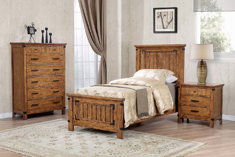 Rustic honey storage twin bed by Coaster