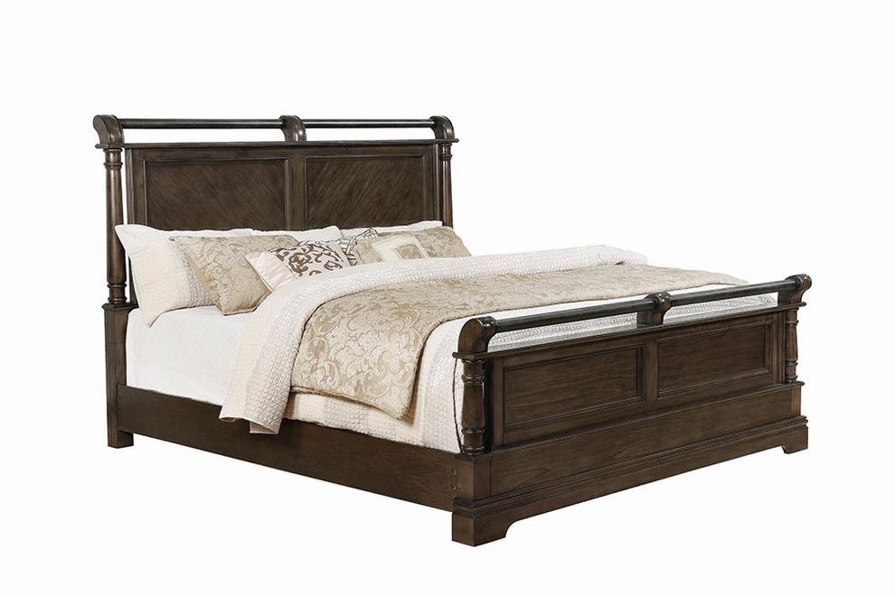 Traditional heirloom brown eastern king bed by Coaster