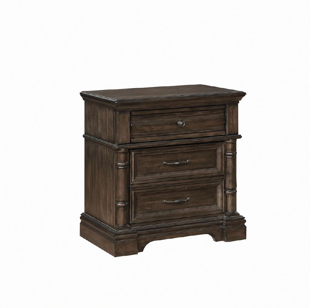 Chandler traditional heirloom brown nightstand by Coaster