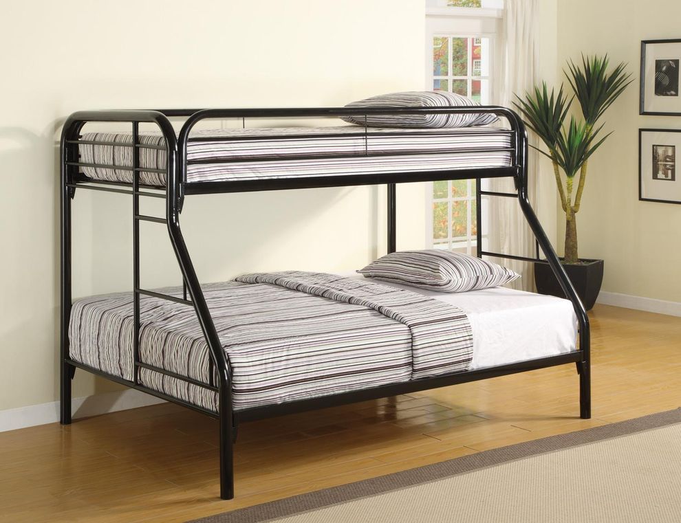 Morgan  twin-over-full black bunk bed by Coaster