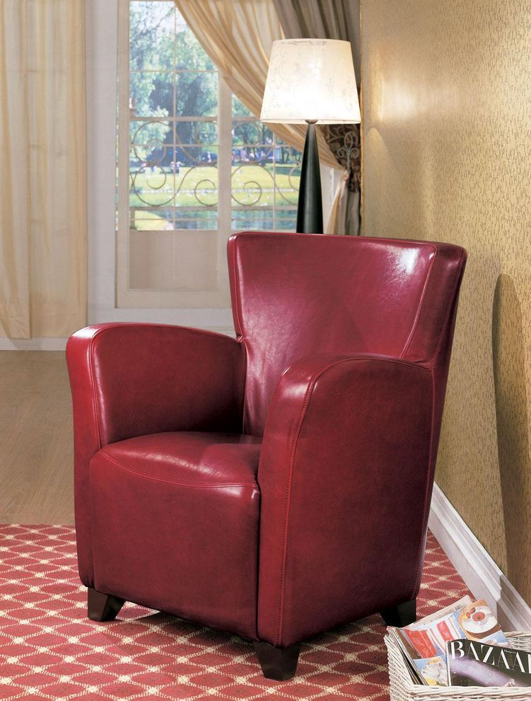Red vinyl chair by Coaster