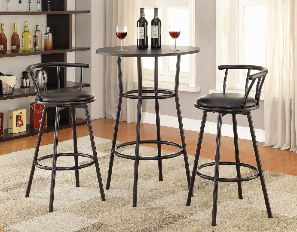 Contemporary black bar-height table by Coaster