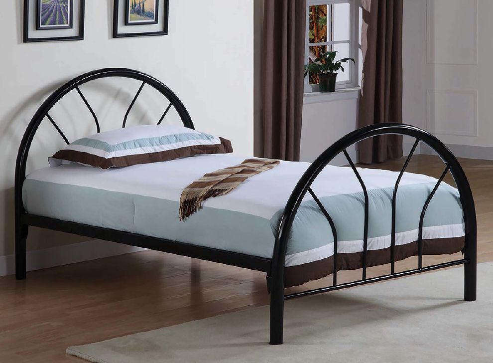 Transitional black twin bed by Coaster