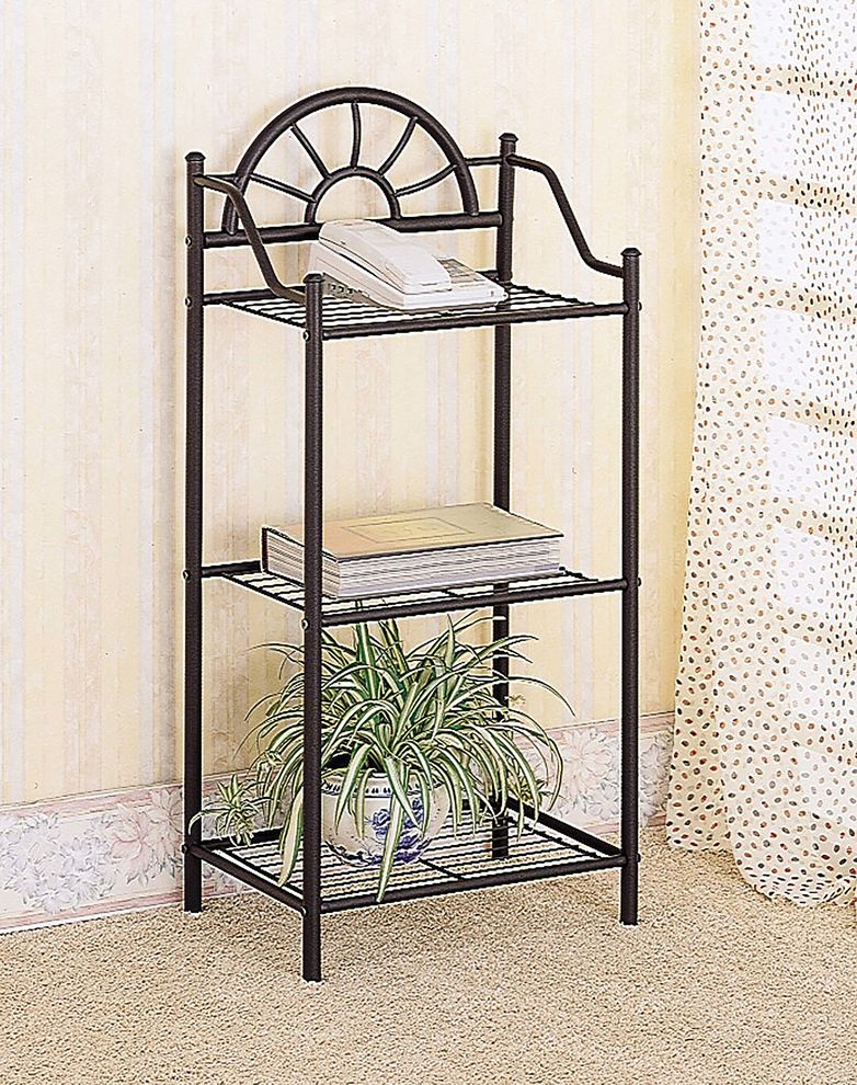 Traditional black three-shelf accent table by Coaster