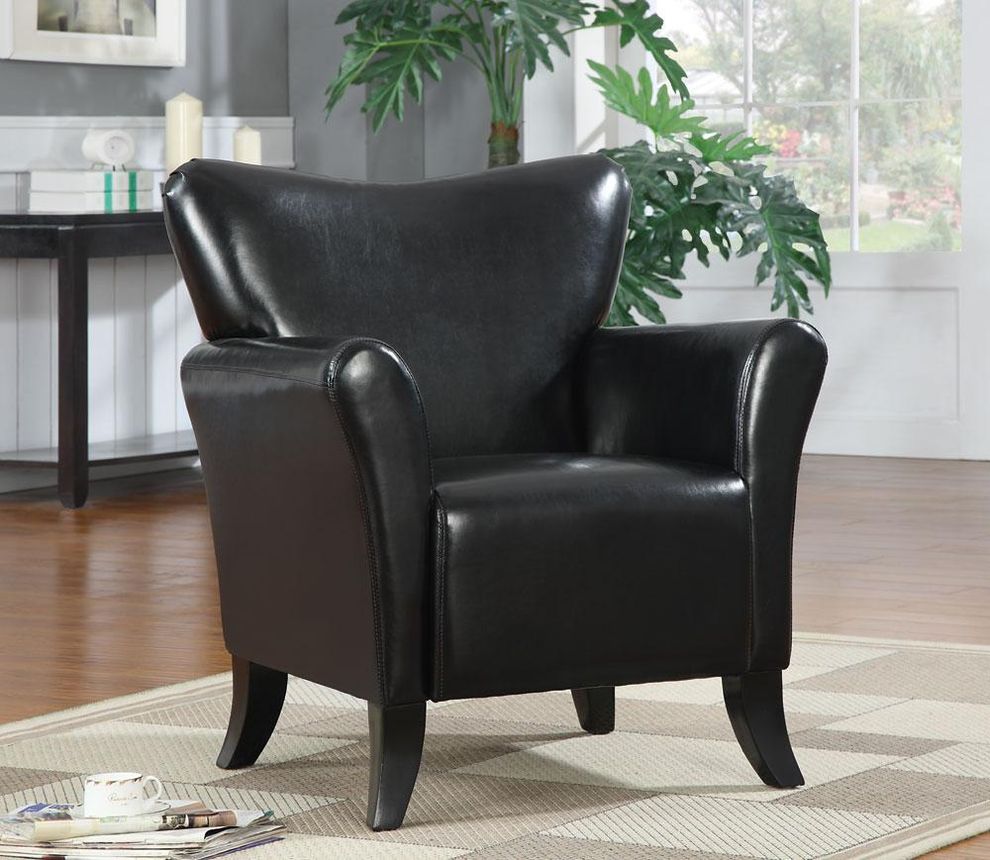 Leather like cappuccino vinyl chair by Coaster