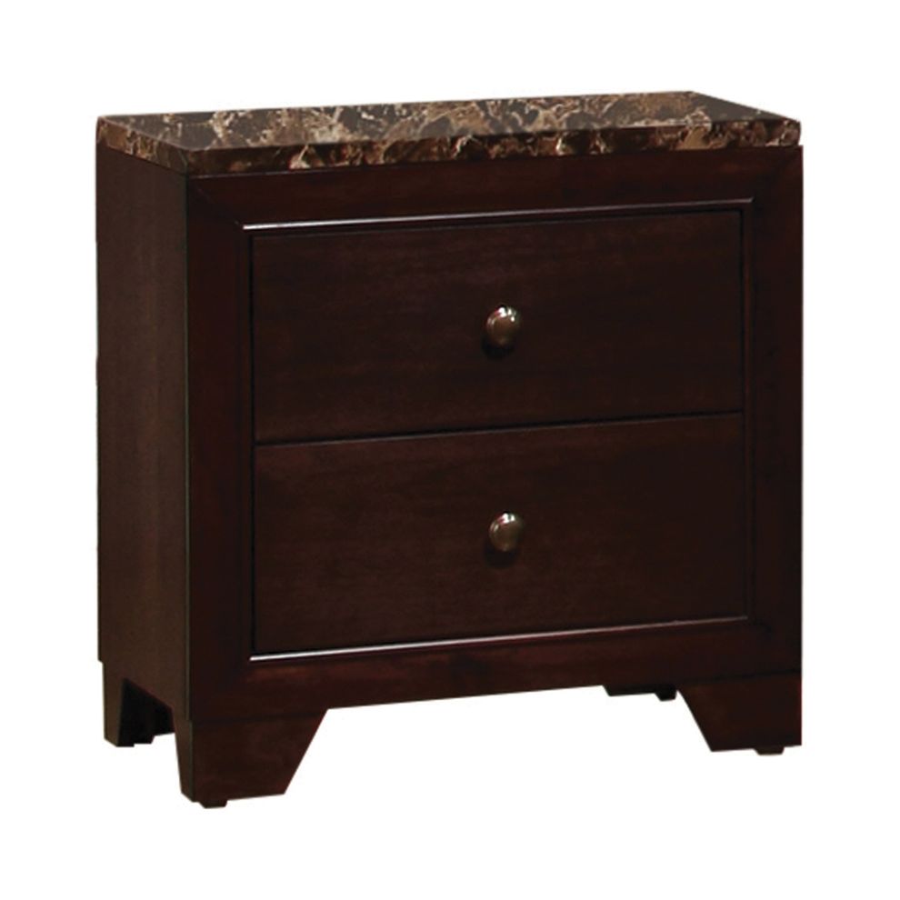 Casual two-drawer nightstand by Coaster