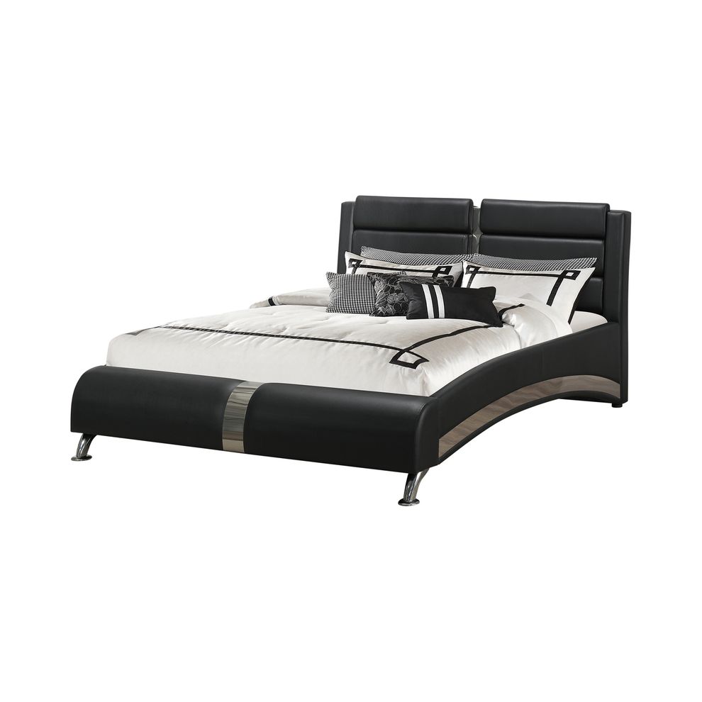 Havering contemporary black upholstered eastern king bed by Coaster