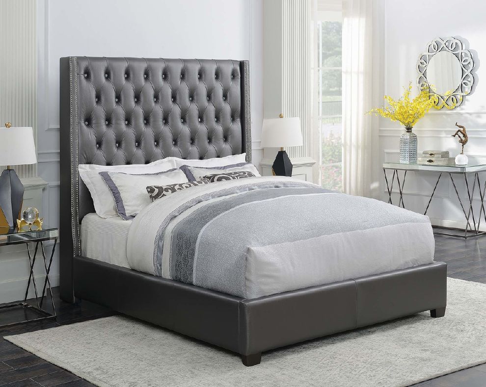 Clifton metallic grey queen bed by Coaster
