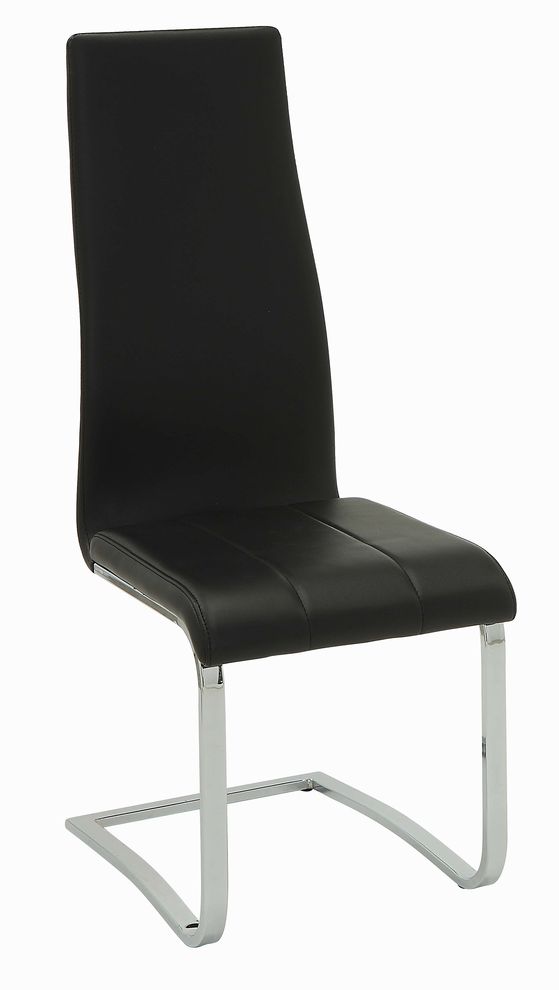 Contemporary black and chrome dining chair by Coaster