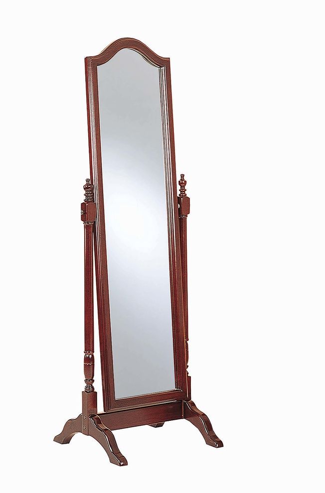 Traditional red brown floor mirror by Coaster