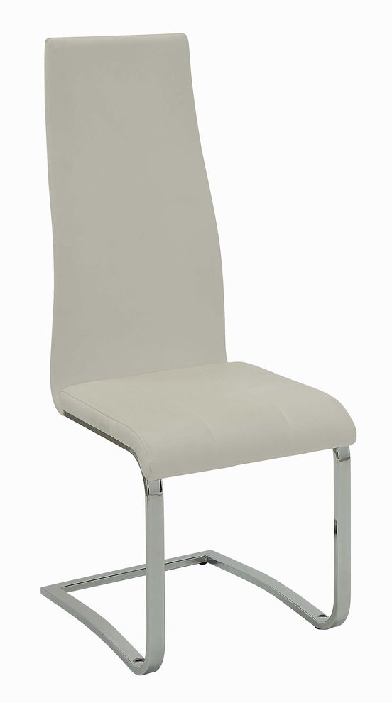 Contemporary white and chrome dining chair by Coaster
