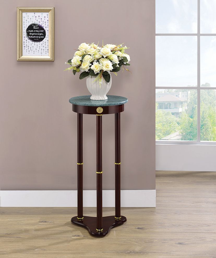 Traditional merlot round plant stand by Coaster