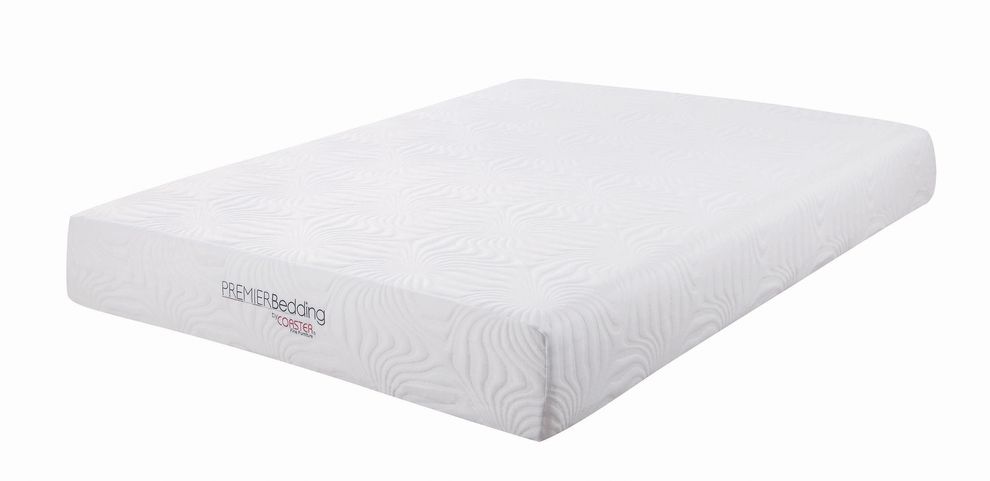 White 10-inch full memory foam mattress by Coaster