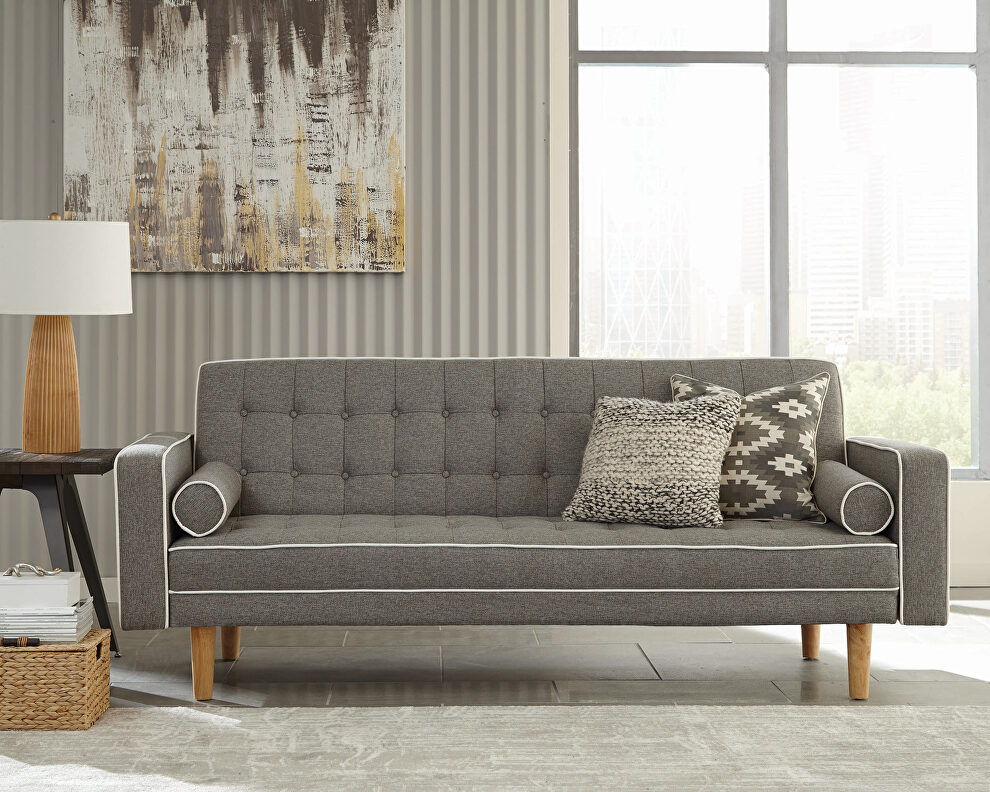 Sofa bed upholstered in gray fabric by Coaster