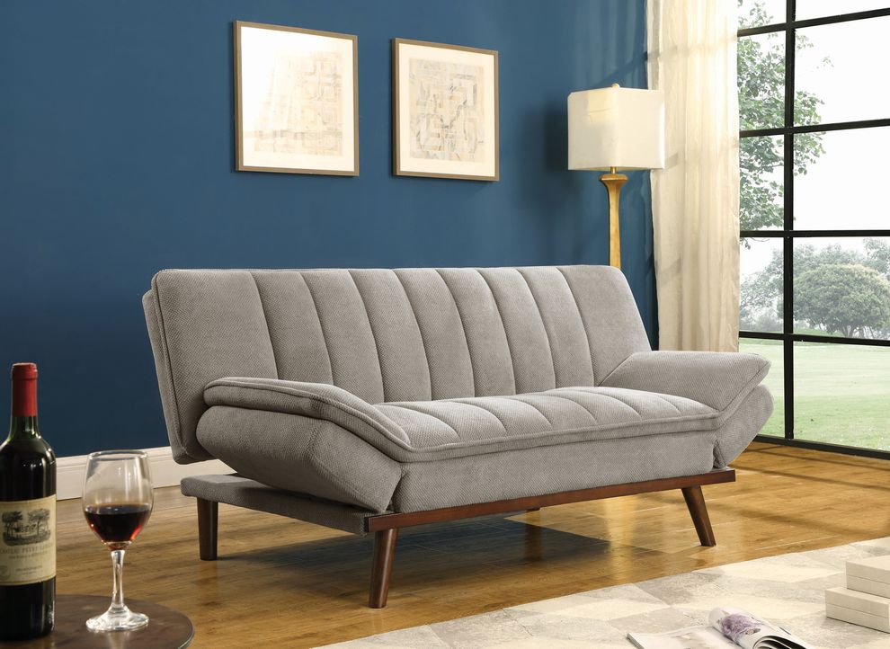 Beige fabric mid-century design sofa bed by Coaster