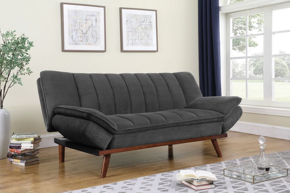 Mid-century design charcoal gray sofa bed by Coaster
