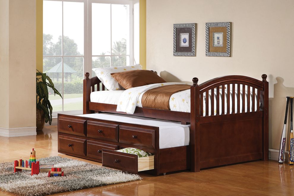 Captain's bed w/ trundle in cherry by Coaster