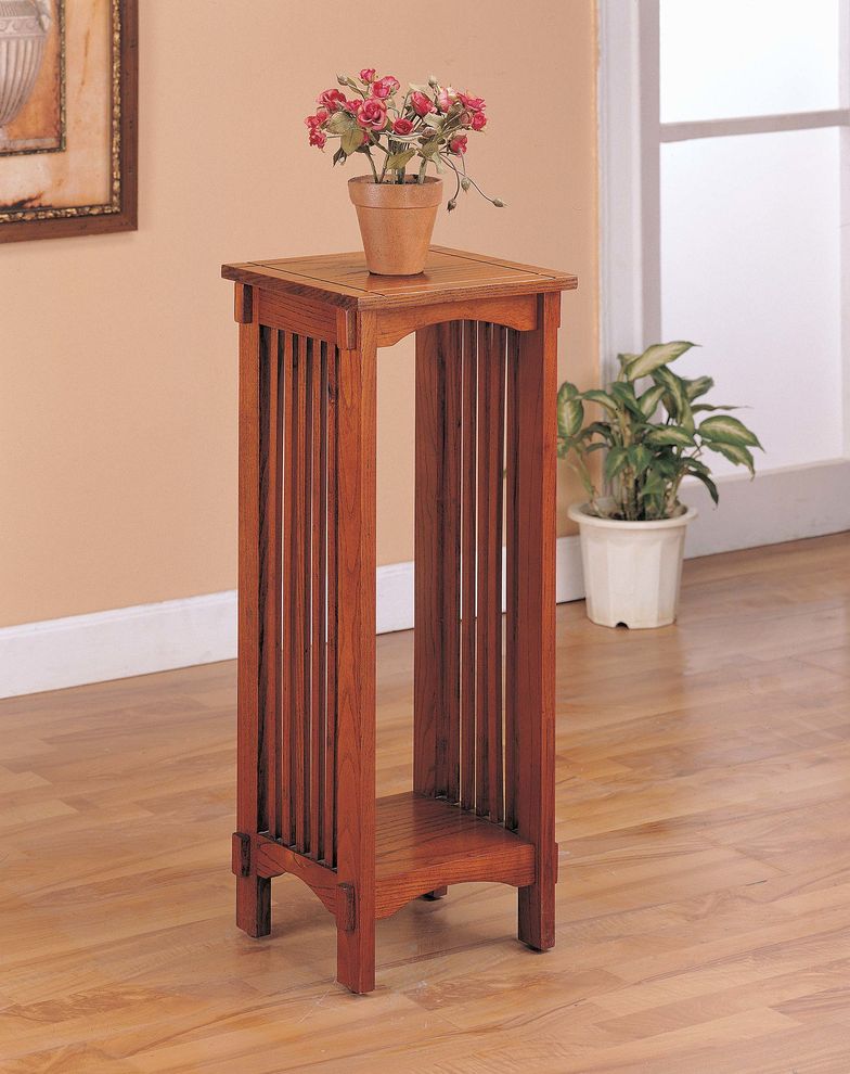 Mission traditional oak plant stand by Coaster