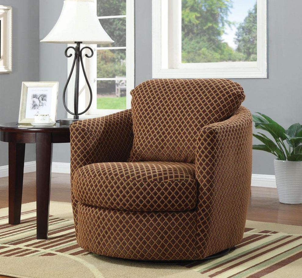Swivel truffle brown accent chair by Coaster