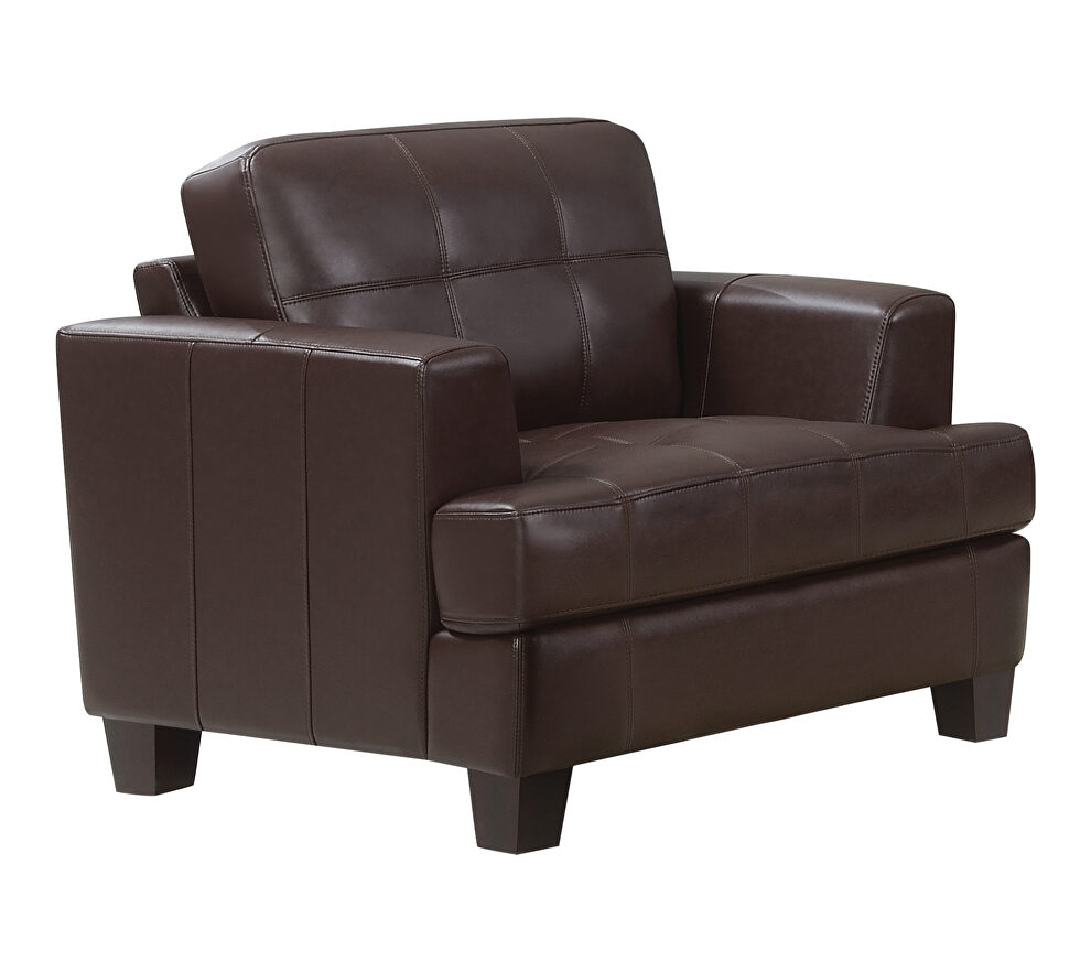 Samuel transitional dark brown chair by Coaster