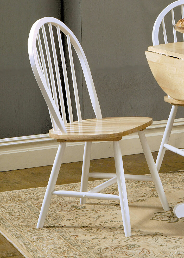 Country two-tone natural wood dining chair by Coaster