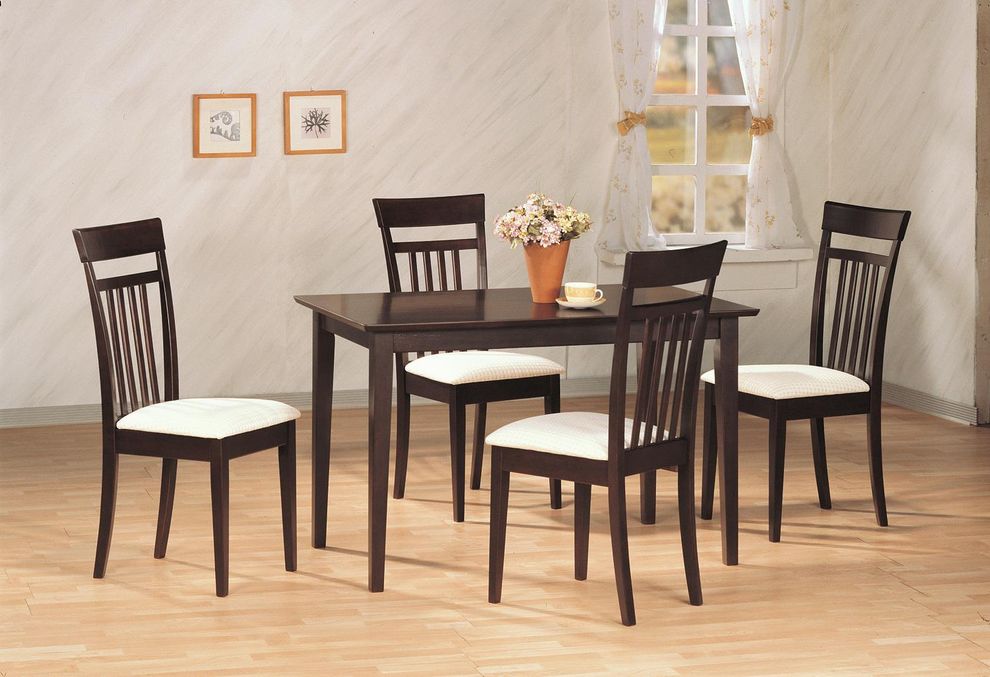 Cappuccino finish 5pcs dining set in casual style by Coaster