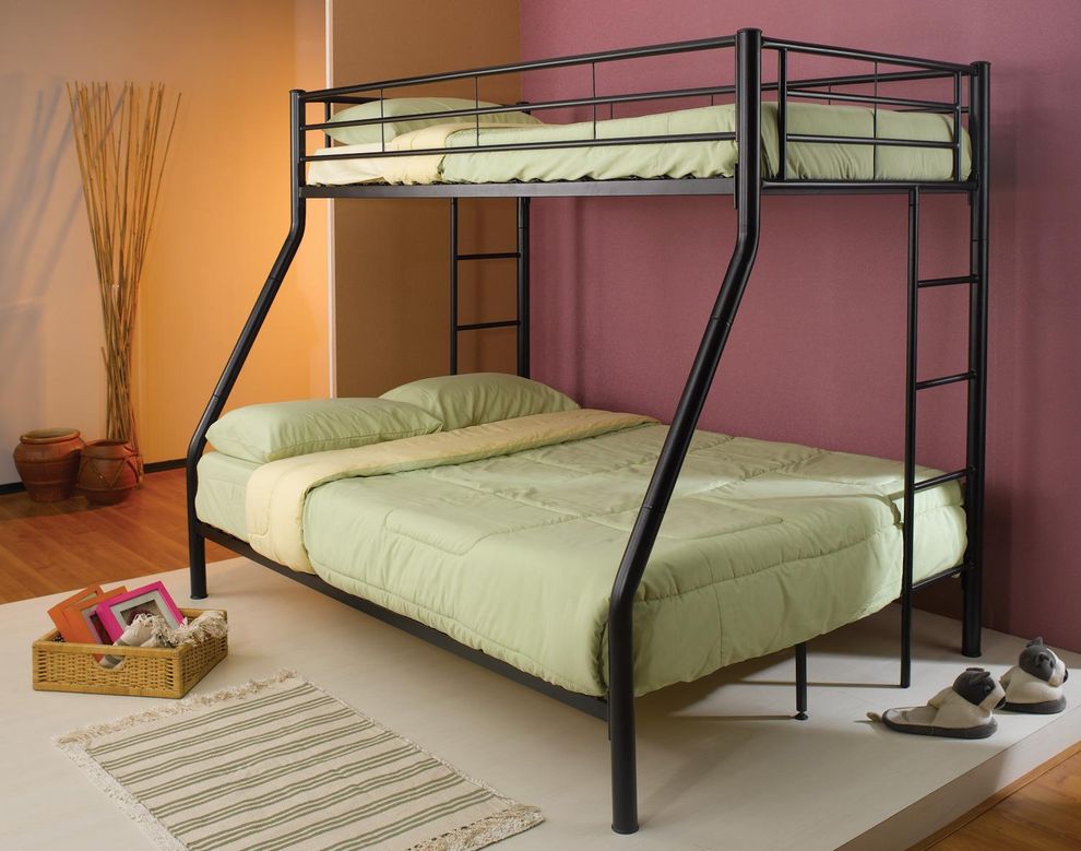 Twin/full contemporary black metal bunk bed by Coaster