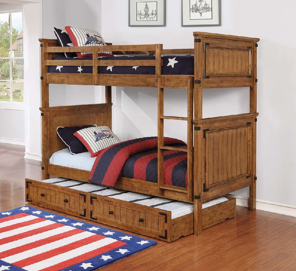 Coronado rustic honey twin-over-twin bunk bed by Coaster