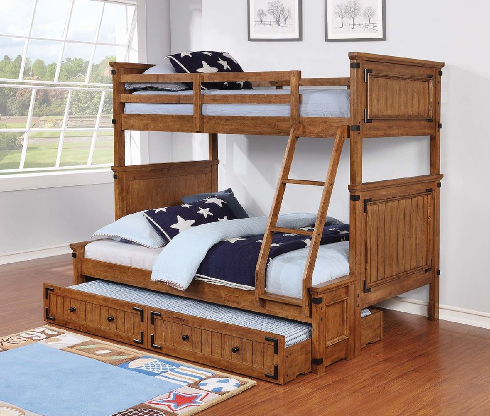 Coronado rustic honey twin-over-full bunk bed by Coaster
