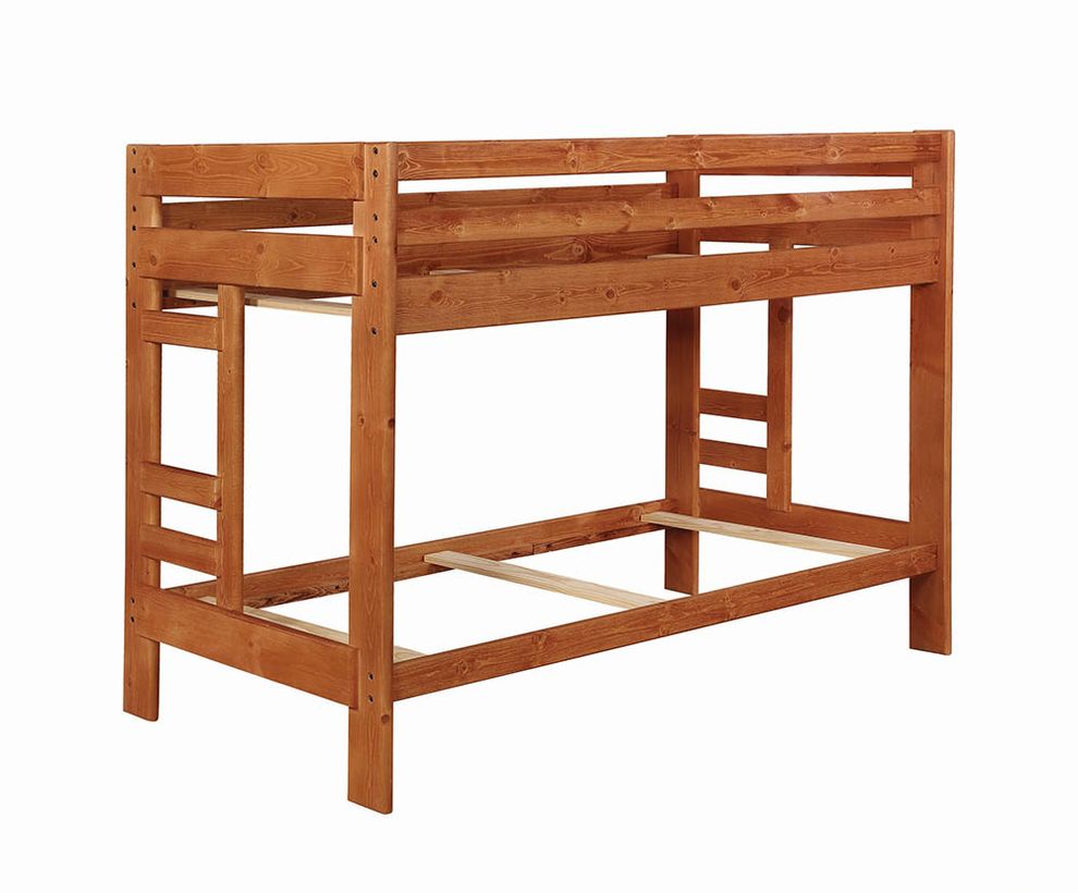 Amber wash twin-over-twin bunk bed by Coaster