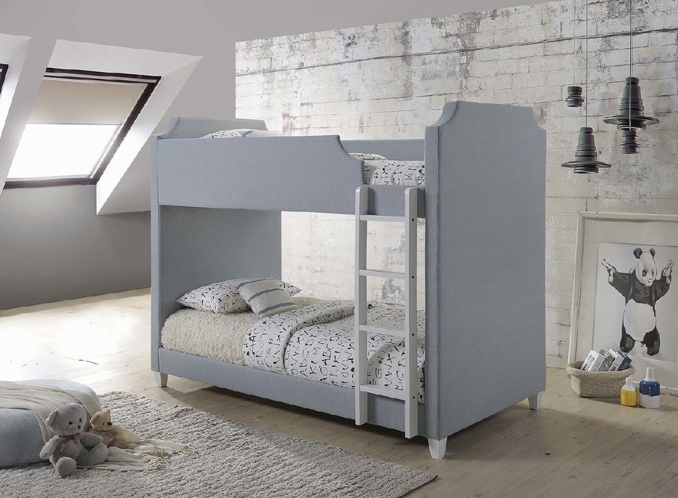 Gilroy traditional grey twin-over-twin bunk bed by Coaster